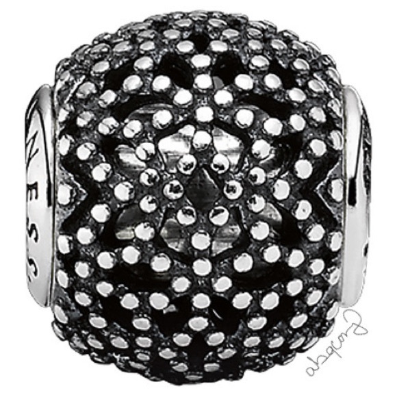 EUC Pandora 796013 Sterling Silver ESSENCE Wellness Charm w/ Black Crystals - Picture 1 of 9